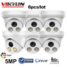 6 pack Vikylin 5MP POE IP Camera Full Color LED Microphone with Remote View App