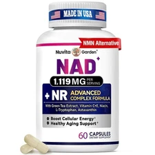 NAD+ Supplement Nicotinamide Riboside Resveratrol for Anti-Aging Energy Focus