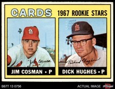 1967 Topps #384 Dick Hughes / Jim Cosman Cardinals RCs RC 5.5 - EX+