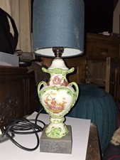 Vintage Italian Capodimonte Table Lamp H=42cm D=15cm Model 323 1970s Porcelain