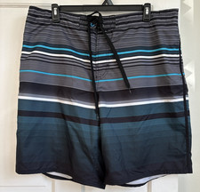 NWT Ocean Pacific OP Men's Board Shorts Striped Surf Swim Trunks Retro Boho  XL