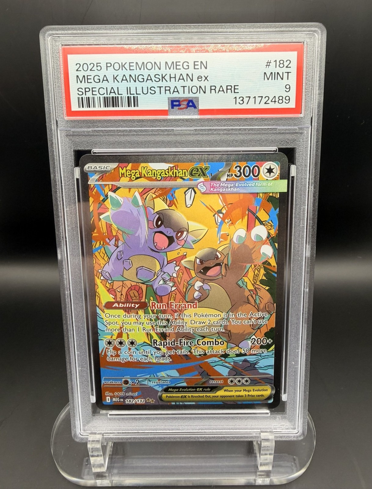 Mega Kangaskhan ex 182/132 ME01 Mega Evolution Holo Pokemon TCG Card PSA 9 NM