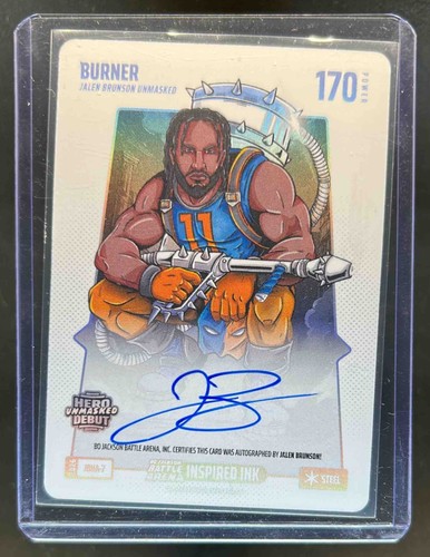 2026 Bo Jackson Battle Arena Jalen Brunson Steel Hero Unmasked Auto #JBNA-7
