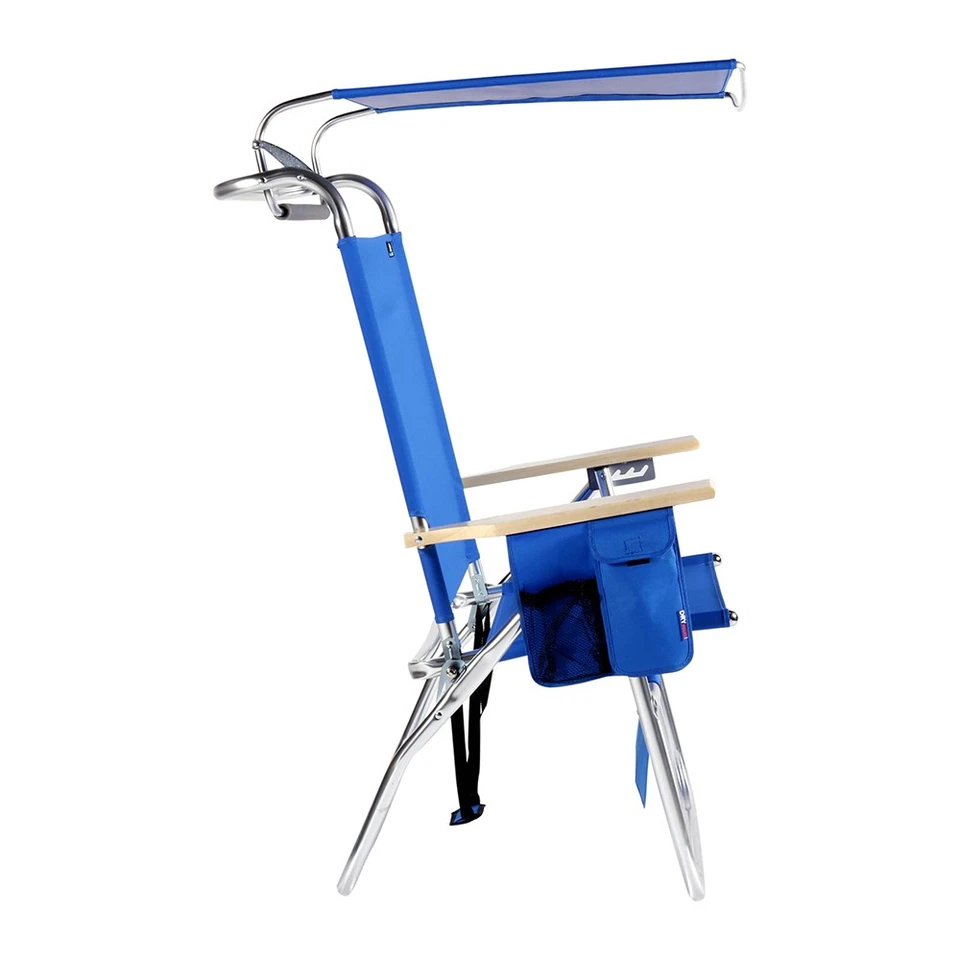 Silla de playa plegable Big Tycoon de aluminio con asiento alto de 17 pulgadas 250 libras Foto 3 de 4