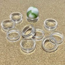 Marbles Display Ring Clear PVC 15mm Pack of 10 Marble Holder Stand No Marble