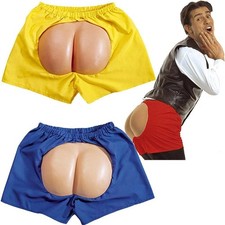 Mutande Boxer Scherzo Fondoschiena Finto Sedere di Plastica Carnevale Festa