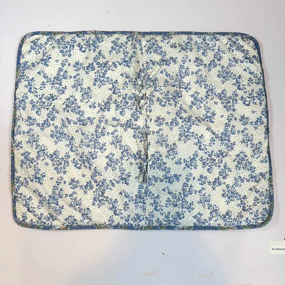 Almohada acolchada reversible floral Shabby Chic 21"x27" azul rosa Cottagecore Foto 4 de 4