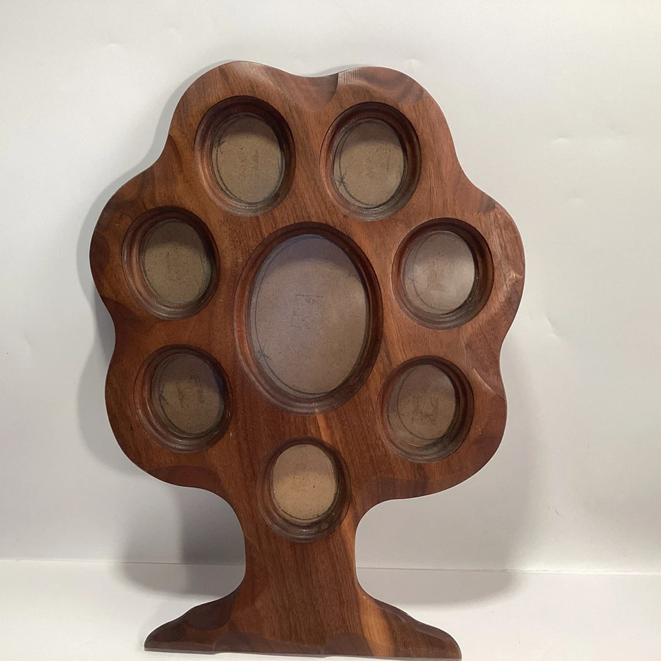 Marco de fotos en forma de árbol genealógico de colección madera maciza caoba 8 espacios 15,5" X 11" Foto 2 de 4