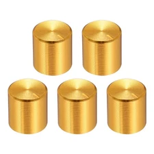 5pcs Potentiometer Knob Knurled Shaft Golden 10mmx10mm Volume Control Knob