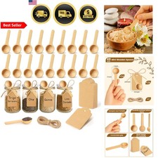 Mini Wooden Spoons Set 24PCS Small Teaspoons for Salt Sugar Spice Jar