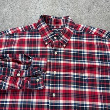 Ralph Lauren Oxford "Big Shirt" Men XL Red Blue Plaid OCBD Long Sleeve