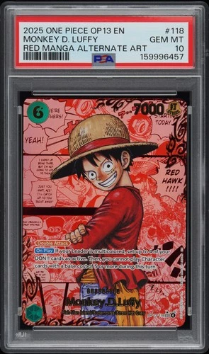 2025 ONE PIECE OP13-CARRYING ON HIS WILL #118 MONKEY D. LUFFY PSA 10
