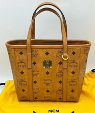 NEW MCM Mini tote Bag  Boston Cognac Vintage classic shoulder bag