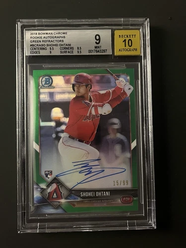 2018 Bowman Chrome - Shohei Ohtani Green Refractor Batting Auto BGS 9 RC  /99