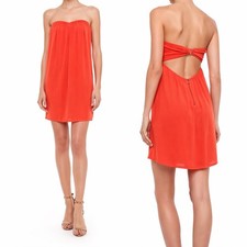 Alice + Olivia Jazz Strapless Dress Orange Cutout Back Mini Trapeze Size 10