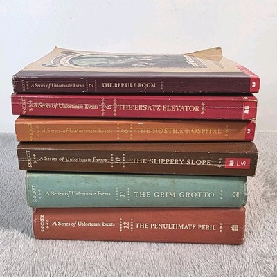 A Series Of Unfortunate Events Set Of 6 (2,6,8,10,11,12) Lemony Snicket 