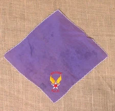 WWII Souvenir/Sweetheart Handkerchief - Army Air Force "Mother" - purple