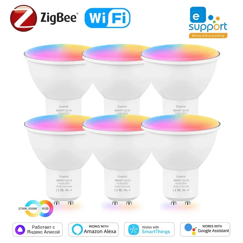 5W GU10 Bulb Smart RGB LED Dimmable Light WiFi/Zigbee Color Changing APP Control - Image 2 of 4