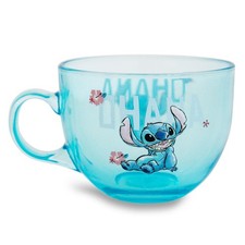 Disney Lilo Stitch Ohana Glass Coffee Mug Holds 16 Ounces