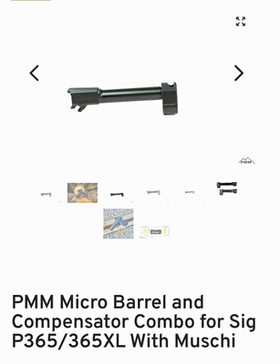 PMM Micro Threaded Barrel & Compensator Combo Black for Sig Sauer P365/XL 9mm
