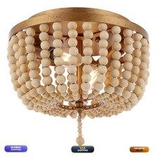Jonathan Y 10 Antique Gold/Cream Allison 2-Light Led Flush Mount Ceiling Light