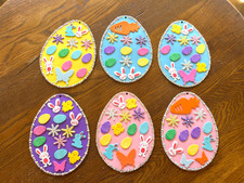 6 Easter Handmade Foam Eggs Set 2