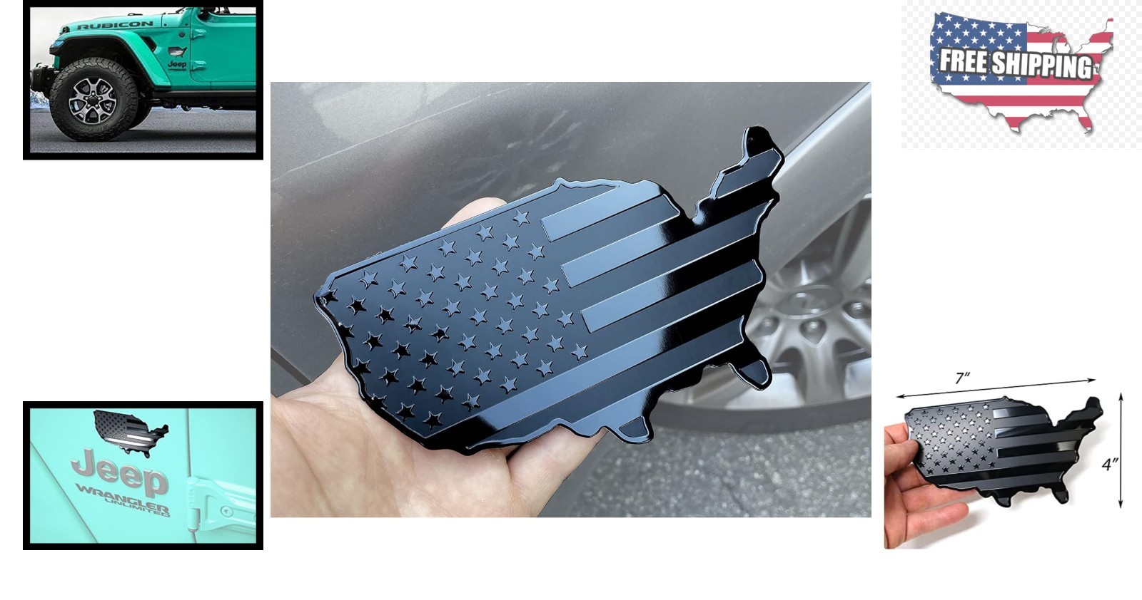 Embossed Aircraft Aluminum Black Flag Emblem - Universal Fit for Auto & Home thumbnail 2