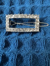 Vintage Art Deco Hollywood Rhinestone Hair Clip Barrette 1.25L Stunning