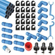 F28070 Fast Pipe 90' 3/4" Compressed Air Line Aluminum Piping System Tubing Kit