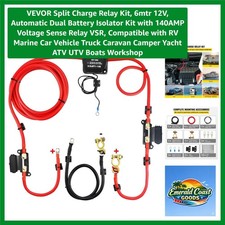 Split Charge Relay Kit, 6mtr 12V, Automatic Dual Battery Isolator Kit with 14...