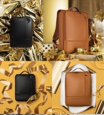Winnie Travel & Co Luxury Vegan Leather Briefcase, Backpack. (Tan)