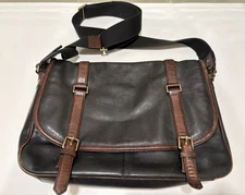 Coach Men's Bleecker Courier Bag in Harness Leather Black Mahogany F70960