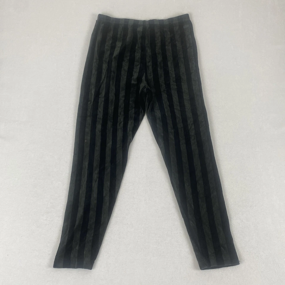 Pantalones de terciopelo a rayas grises negros cinta métrica hechos en EE. UU. de colección Foto 2 de 4