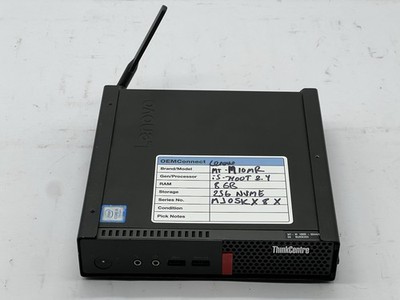 Lenovo ThinkCentre M710q, i5-7400T, 2.4GHz, 8GB RAM, 256GB NVMe-No OS/AC
