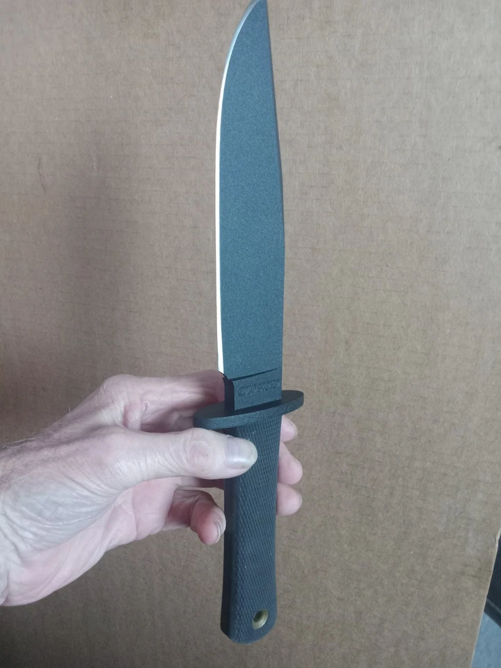 Cuchillo de funda de cuero antiguo Cold Steel Recon carbono V cuchillo crujiente no afilado Foto 4 de 4