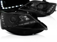 Scheinwerfer Paar Seat Ibiza 6J 12-15 Daylight LED DRL Schwarz
