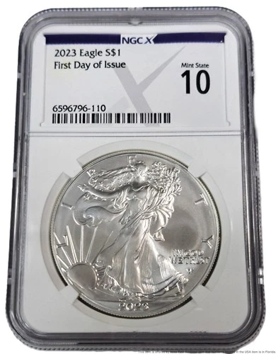 NGC MS 10 2023 W West Point American Silver Eagle First Day of Issue Coin