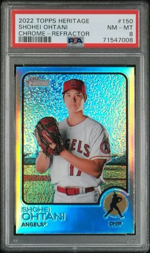 2022 Topps Heritage - Shohei Ohtani #150 Chrome Refractor /673 PSA 8 NM-Mint