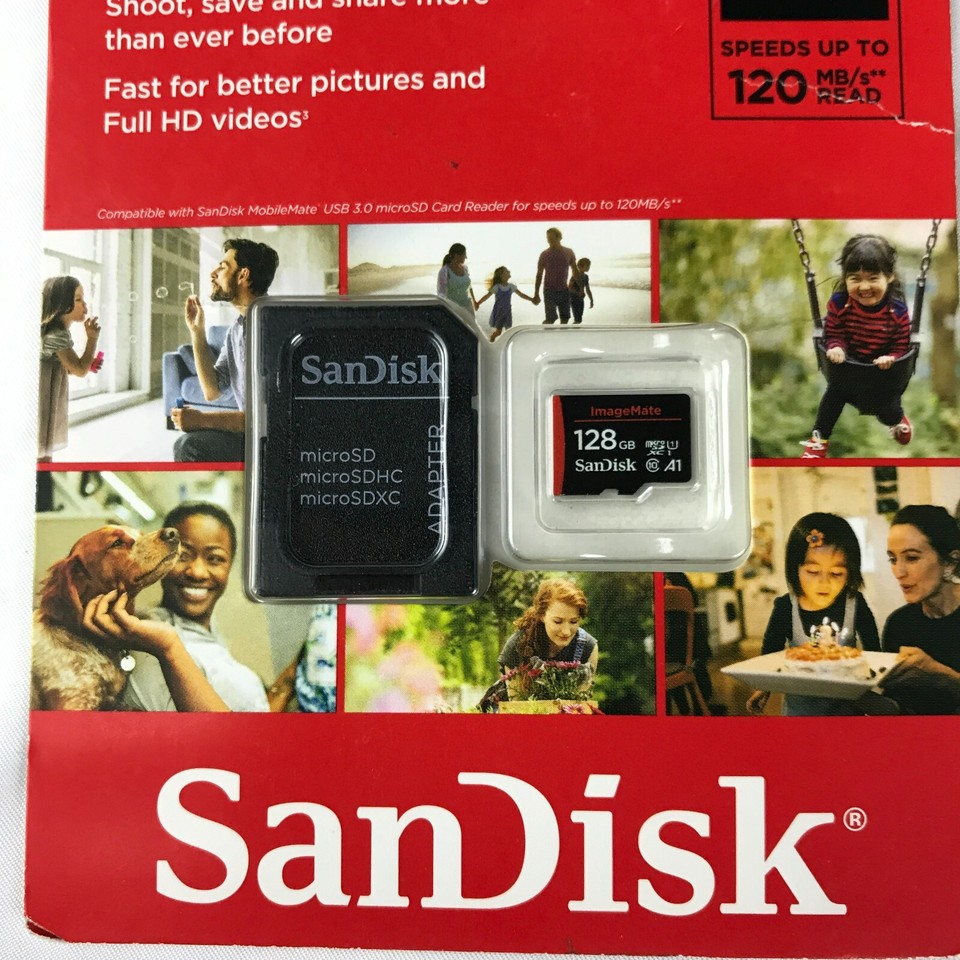 SanDisk ImageMate 128GB microSDXC UHSI Memory Card with Adapter