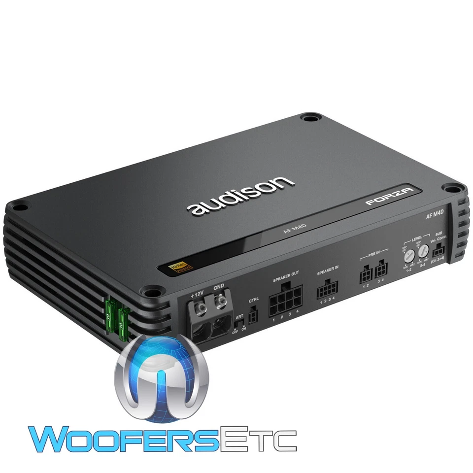 AUDISON AFM4D 4-CHANNEL X 260W RMS CONPONENT SPEAKERS TWEETERS CAR AMPLIFIER NEW - Image 2 of 3