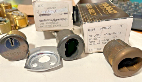 3 Medeco 51S Einsteck-/FELGENNOCKEN Unterbaugruppe Bronze alle verschieden