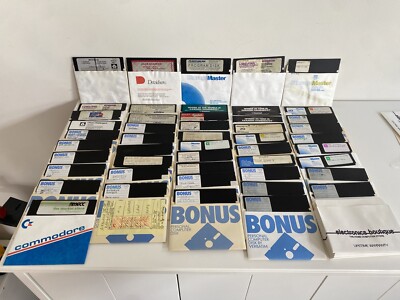HUGE LOT 48 Floppy Disks Games/Software for Commodore 64/128 Computer Untested