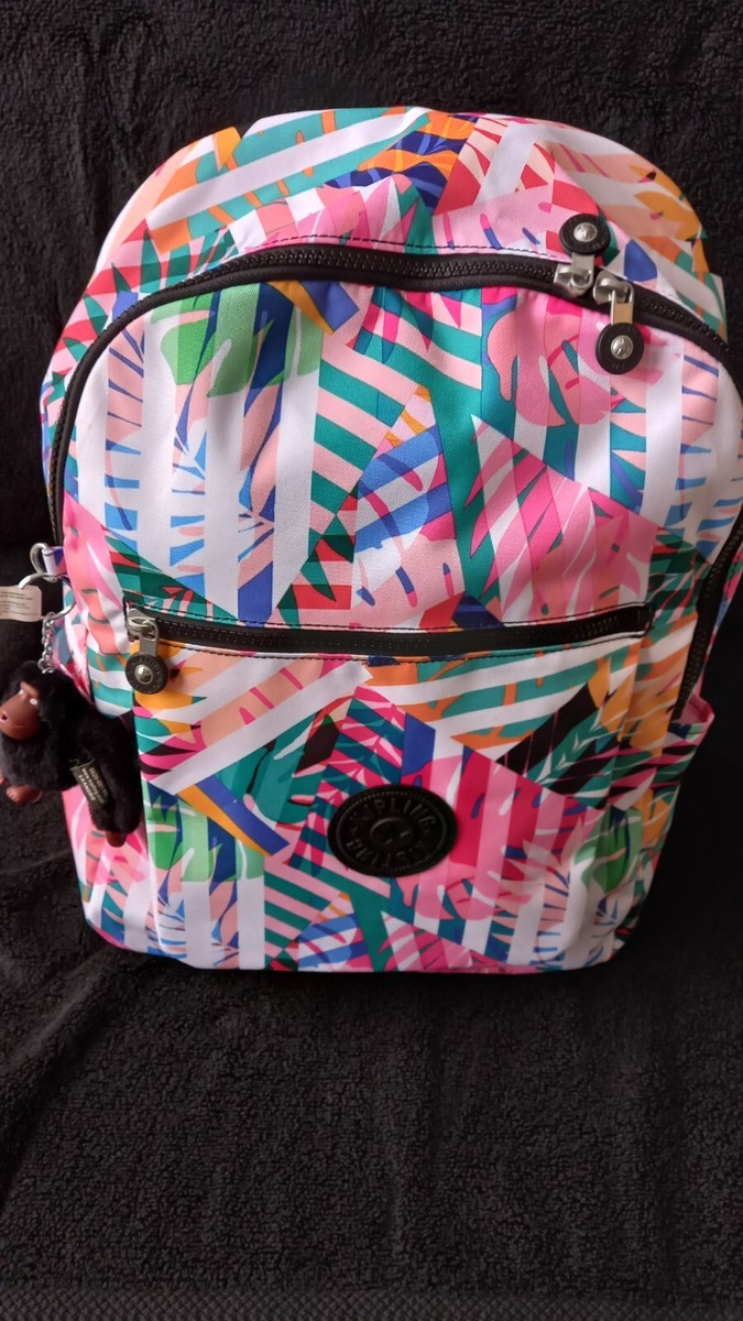 Kipling Chuwy Backpack Bookbag Tropical Patchwork Garden  display picture 2