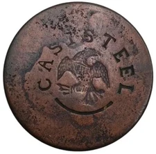 (1830's) Possibly A Hard Times Token Cast Steel Counterstamped