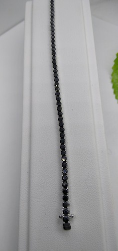 Bracelet Tennis Argent 925 Avec Zircons Et Saphir - Modèle Unisexe, Taille Ajustable (16, 18, 20 Cm), Neuf Avec étiquettes