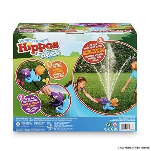 Hasbro Hungry Hungry Hippos Splash Lawn Water Toy Sprinkler Game Kids Gift - Picture 2 of 4