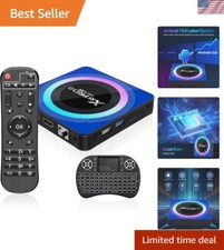 8K Resolution Android TV Box with 4GB RAM  Wireless Keyboard - Dual WiFi Ready