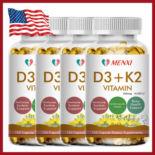 Vitamin K2 (MK7) with D3 10000 IU Capsules, BioPerine Supplement, Immune Health - Picture 1 of 15