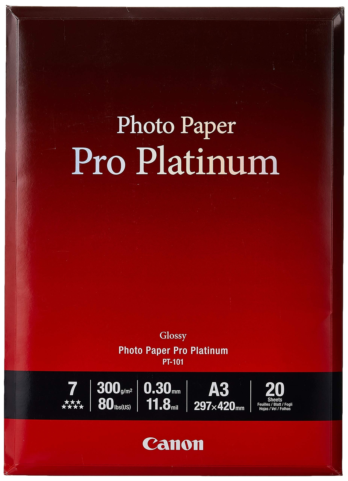 Canon 2768B017 PT-101 pro platinum photo paper A3 20 Blatt A3 20 Blatt Single