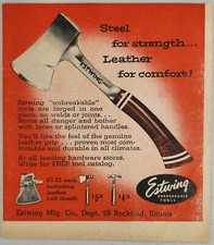 1955 Print Ad Estwing Axes with Sheaths Made in Rockford,Illinois